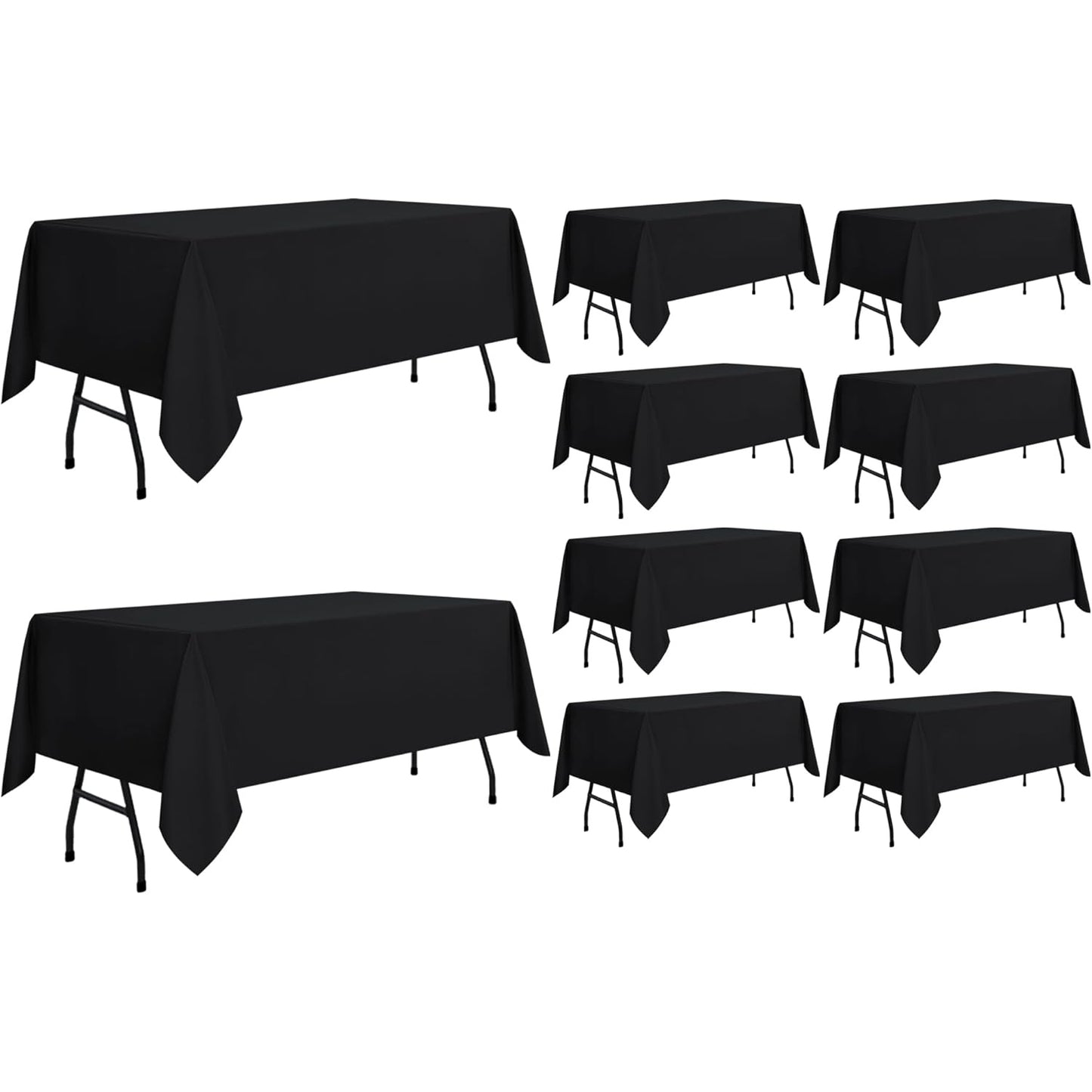 sancua Rectangle Tablecloth - 60 x 84 Inch - Stain and Wrinkle Resistant Washable Polyester Table Cloth, Decorative Fabric Table Cover for Dining Table, Buffet Parties and Camping, Black - Medaid