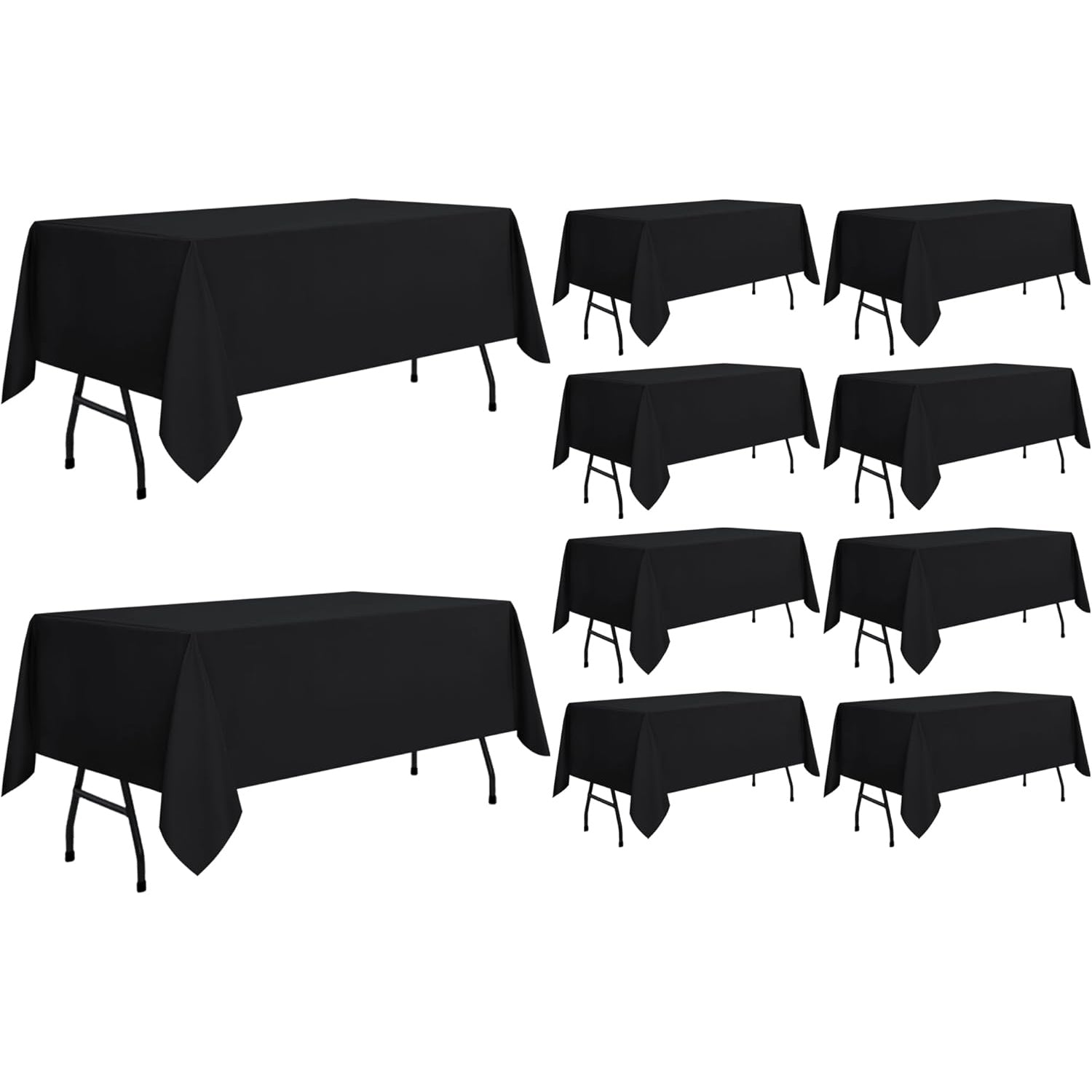 sancua Rectangle Tablecloth - 60 x 84 Inch - Stain and Wrinkle Resistant Washable Polyester Table Cloth, Decorative Fabric Table Cover for Dining Table, Buffet Parties and Camping, Black - Medaid