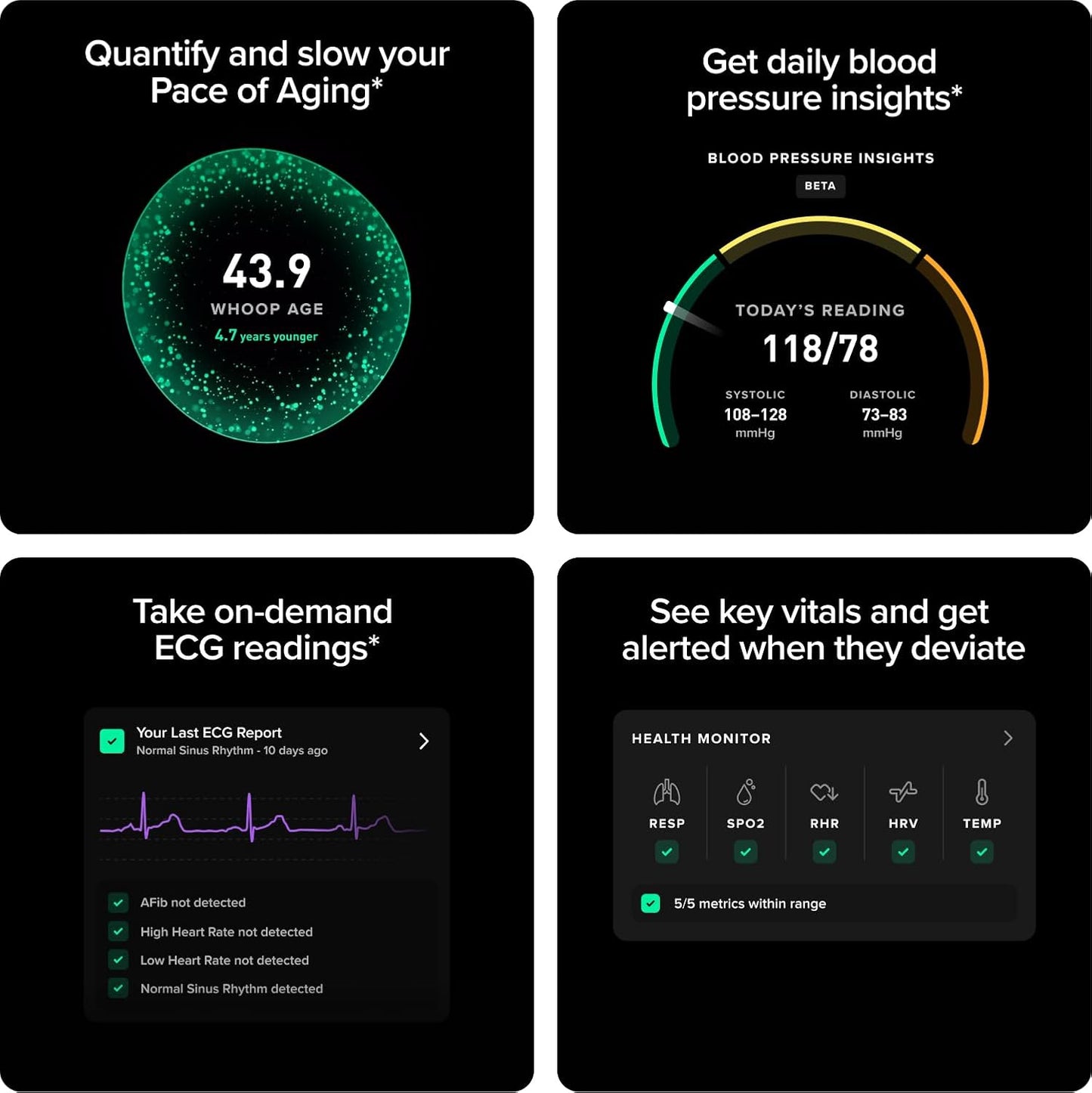 WHOOP Life WHOOP 5.0 – 12-Month Membership – MG Device – Health & Fitness Tracker – Blood Pressure Insights, Activity Tracking – ECG Software – 14+ Days Battery Life - Medaid International