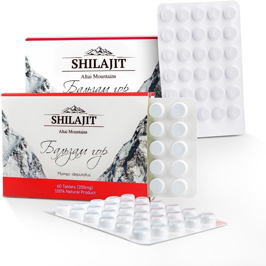 Siberian Green Altai Shilajit 120 Tablets "Mountain Balsam" - Original Altai 100% Pure Fulvic Acid and Trace Minerals - Medaid