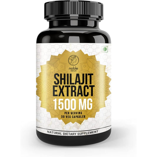 Noble Nature Pure Himalayan Shilajit Extract Capsules with Ginseng and Maca | 1500mg Concentrated Extract Formula - Medaid