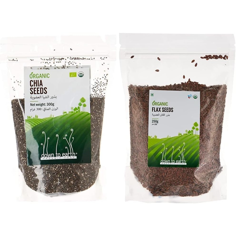 Organic Chia Seeds For Weight Loss By Down To Earth Foods, 100% Organic, Improves Digestive Health, Natural Black Chia seeds - 300 gms - Medaid