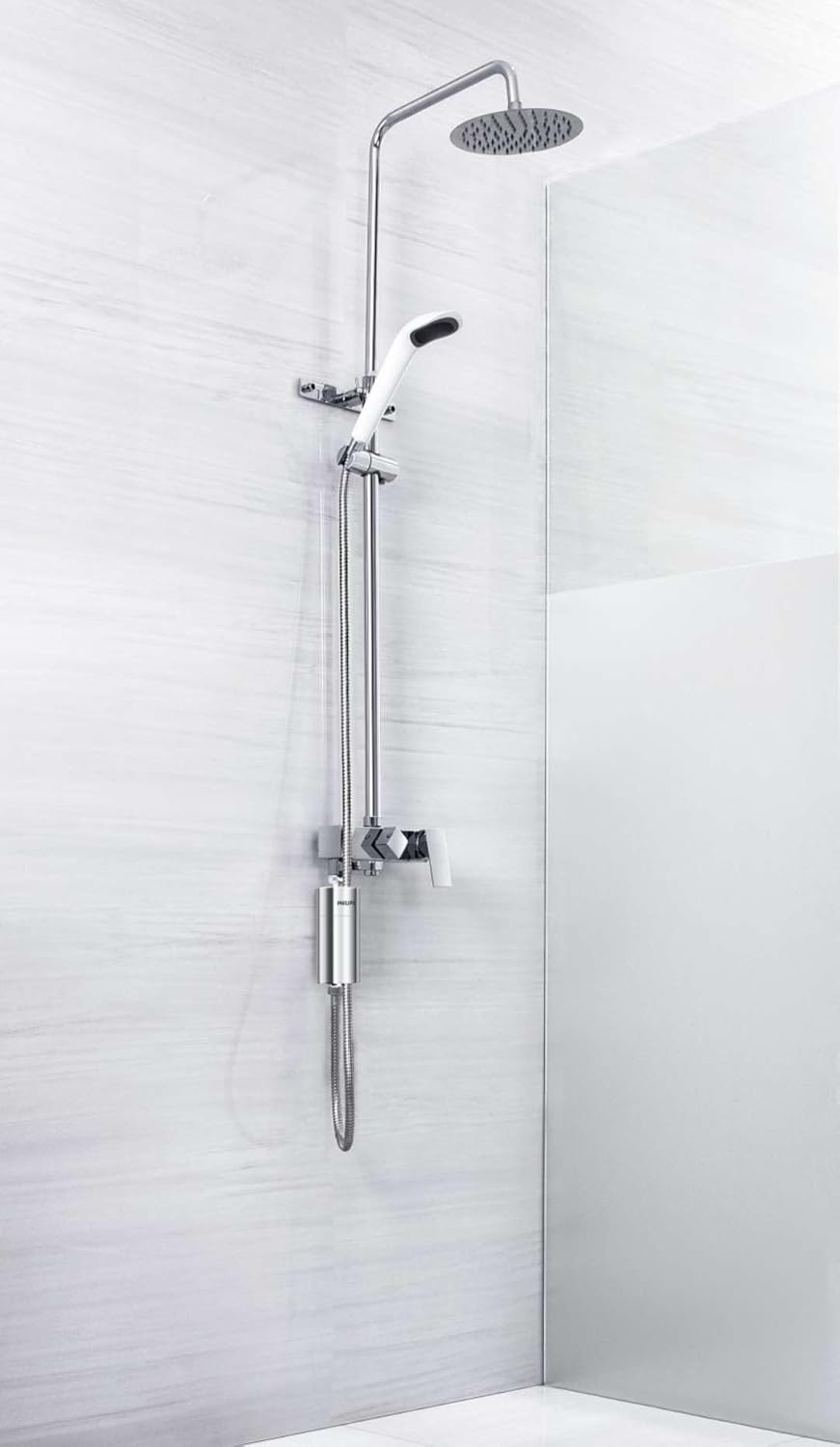 Philips Water - In-Line Shower Filter, Reduces Chlorine by up to 99%, Easy to Instal, Fits all standard hoses and taps - Medaid