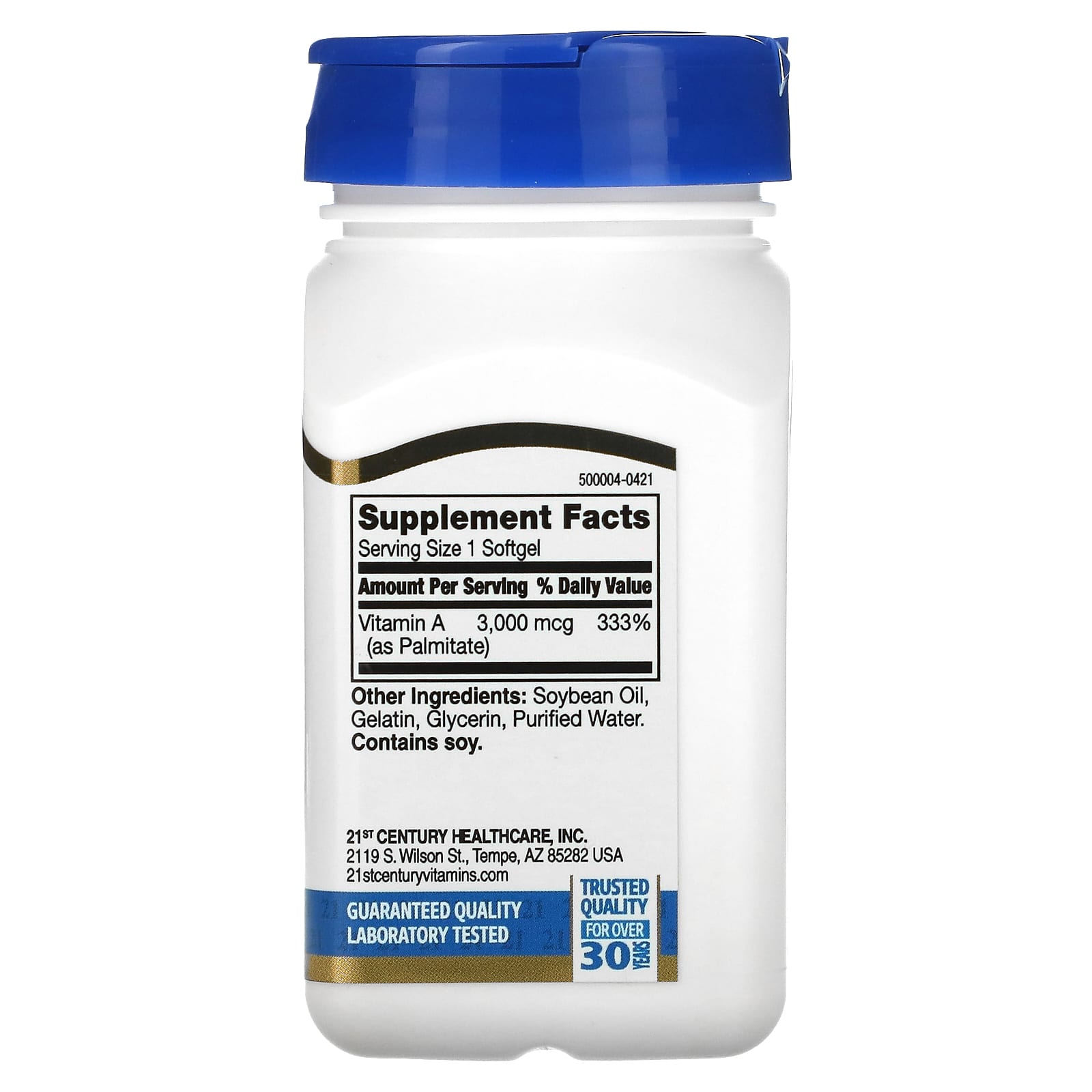 21st Century, Vitamin A, 3,000 mcg (10,000 IU), 110 Softgels - Medaid