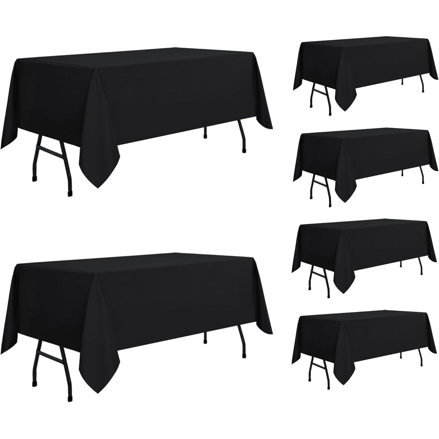 sancua Rectangle Tablecloth - 60 x 84 Inch - Stain and Wrinkle Resistant Washable Polyester Table Cloth, Decorative Fabric Table Cover for Dining Table, Buffet Parties and Camping, Black - Medaid