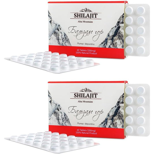 Siberian Green Altai Shilajit 120 Tablets "Mountain Balsam" - Original Altai 100% Pure Fulvic Acid and Trace Minerals - Medaid