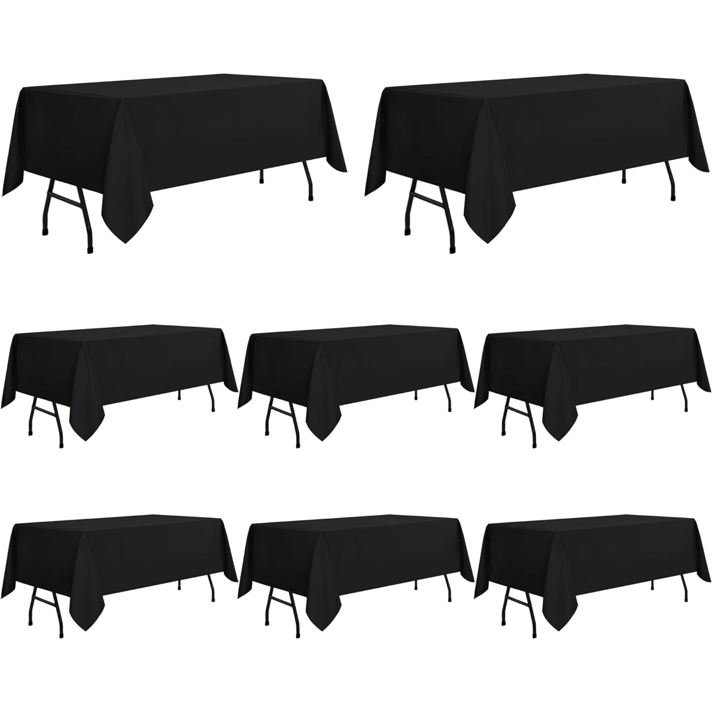 sancua Rectangle Tablecloth - 60 x 84 Inch - Stain and Wrinkle Resistant Washable Polyester Table Cloth, Decorative Fabric Table Cover for Dining Table, Buffet Parties and Camping, Black - Medaid