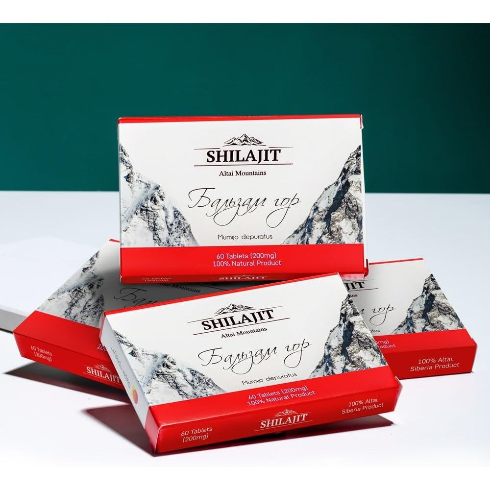 Siberian Green Altai Shilajit 120 Tablets "Mountain Balsam" - Original Altai 100% Pure Fulvic Acid and Trace Minerals - Medaid