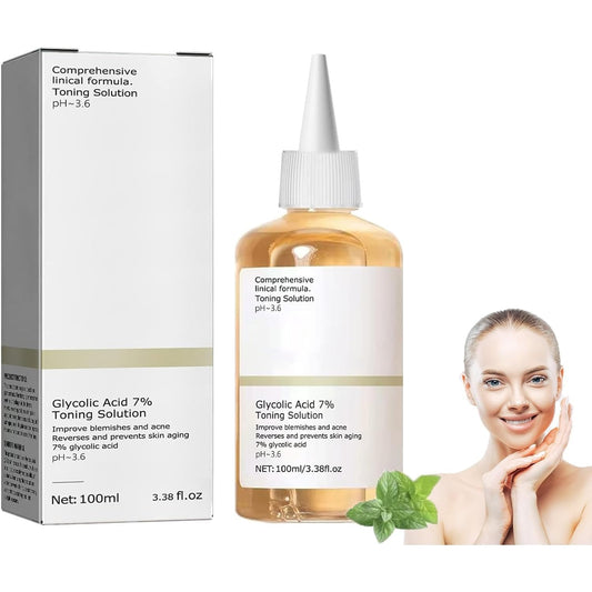 Glycolic Acid 7% Toning Solution, Diminished Dullness and Fine Lines, Rejuvenate Your Skin, Glycolic Acid 100ml, Reduces Skin Blemishes. - Medaid