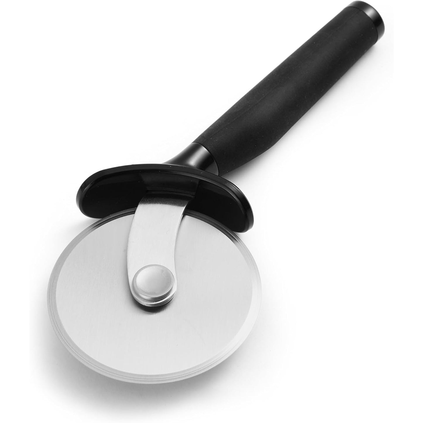 KitchenAid Classic Pizza Wheel with Sharp Blade For Cutting Through Crusts, Pies and More, Built In Finger Guard for Safety and Comfort Grip to Protect Fingers, Dishwasher Safe, 9-Inch, Black - Medaid