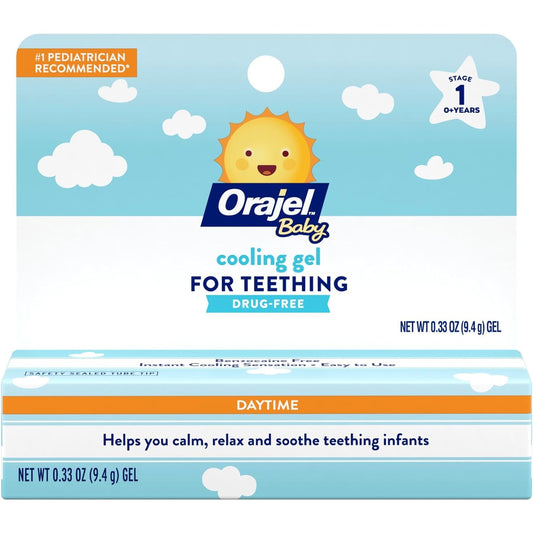 Orajel Baby Daytime Cooling Gel for Teething, Drug-Free, 1 Pediatrician Recommended Brand for Teething*, One .33oz Tube - Medaid