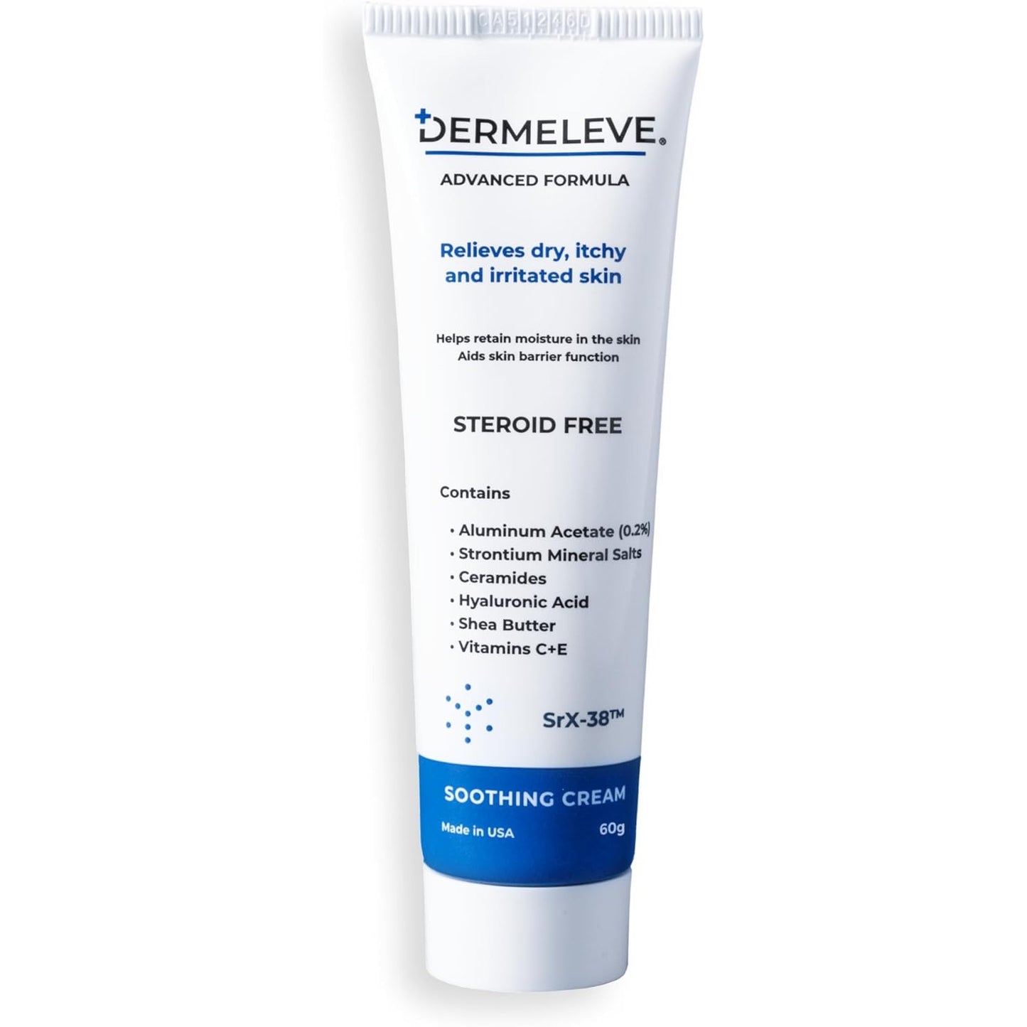 Dermeleve Steroid Free Anti-Itch Cream Extra Strength | Psoriasis, Seborrheic Dermatitis, Neuropathic (Nerve) Itch, Allergy, Hives, Insect Bites, Viral Rash Cream for Skin | 60g (1 Pack) - Medaid