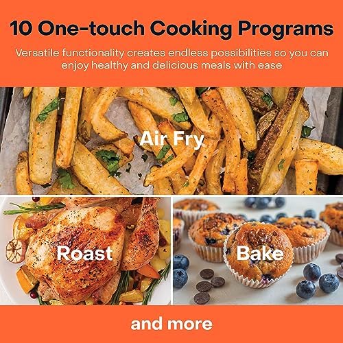 Nutricook Air Fryer 2, 1500 Watts, Digital Control Panel Display, 10 Preset Programs With Built-In Preheat Function, 3.6 Liters, BrUSh Stainless Steel/Black, 2 Years Warranty - Medaid