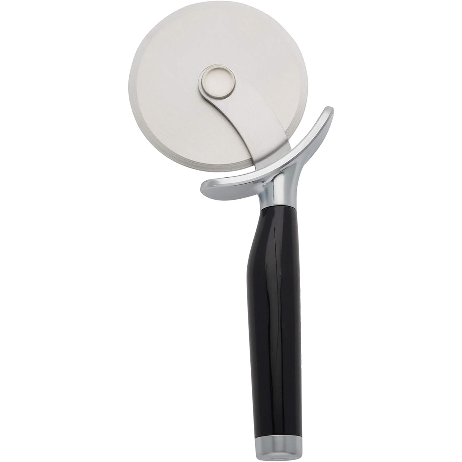 KitchenAid Classic Pizza Wheel with Sharp Blade For Cutting Through Crusts, Pies and More, Built In Finger Guard for Safety and Comfort Grip to Protect Fingers, Dishwasher Safe, 9-Inch, Black - Medaid