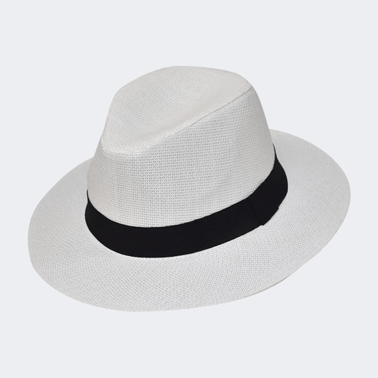 Stamion Fedora With Ribbon &#206;œen Men Beach Hat White - Medaid