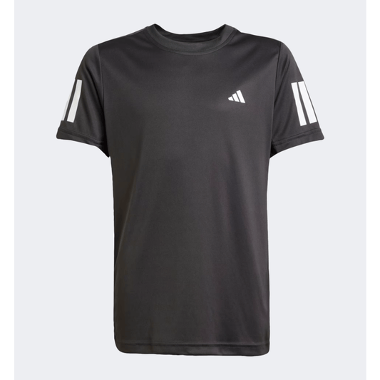 Adidas Club 3 Stripes Kids-Boys Tennis T-Shirt Black - Medaid