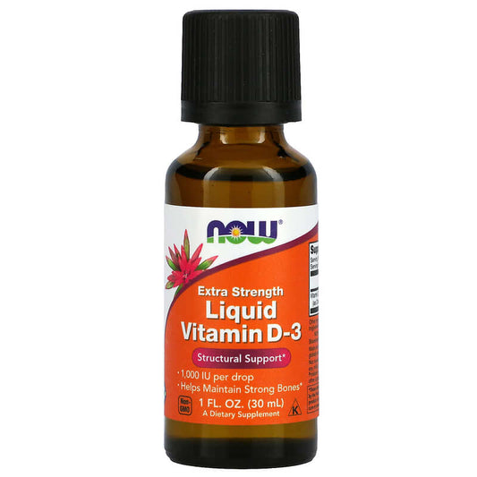 NOW Foods, Liquid Vitamin D-3, Extra Strength, 1,000 IU, 1 fl oz (30 ml) - Medaid