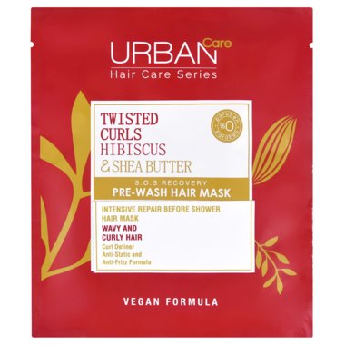 Urban Care twisted curls hibiscus and shea butter pre-wash hair mask for wavy and curly hair 50ML - Medaid