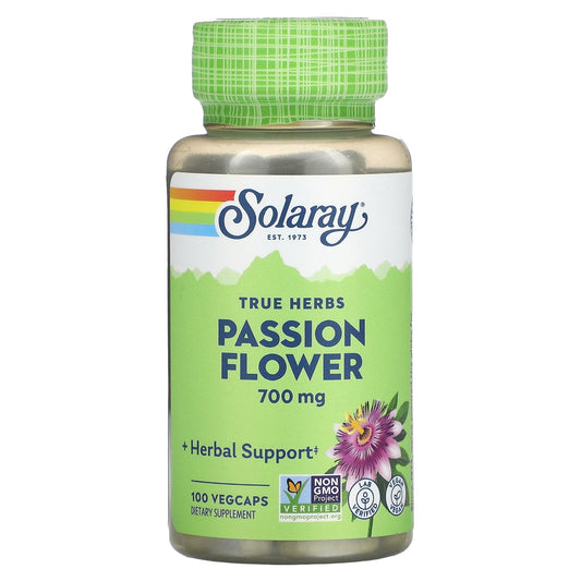 Solaray, True Herbs, Passion Flower, 700 mg, 100 VegCaps - Medaid
