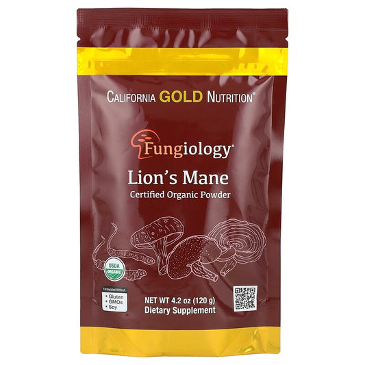 California Gold Nutrition, Organic Lion's Mane Powder, 120 g - Medaid