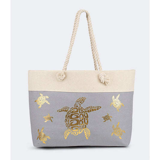 Top Ten Chic Women Beach Bag Grey - Medaid International