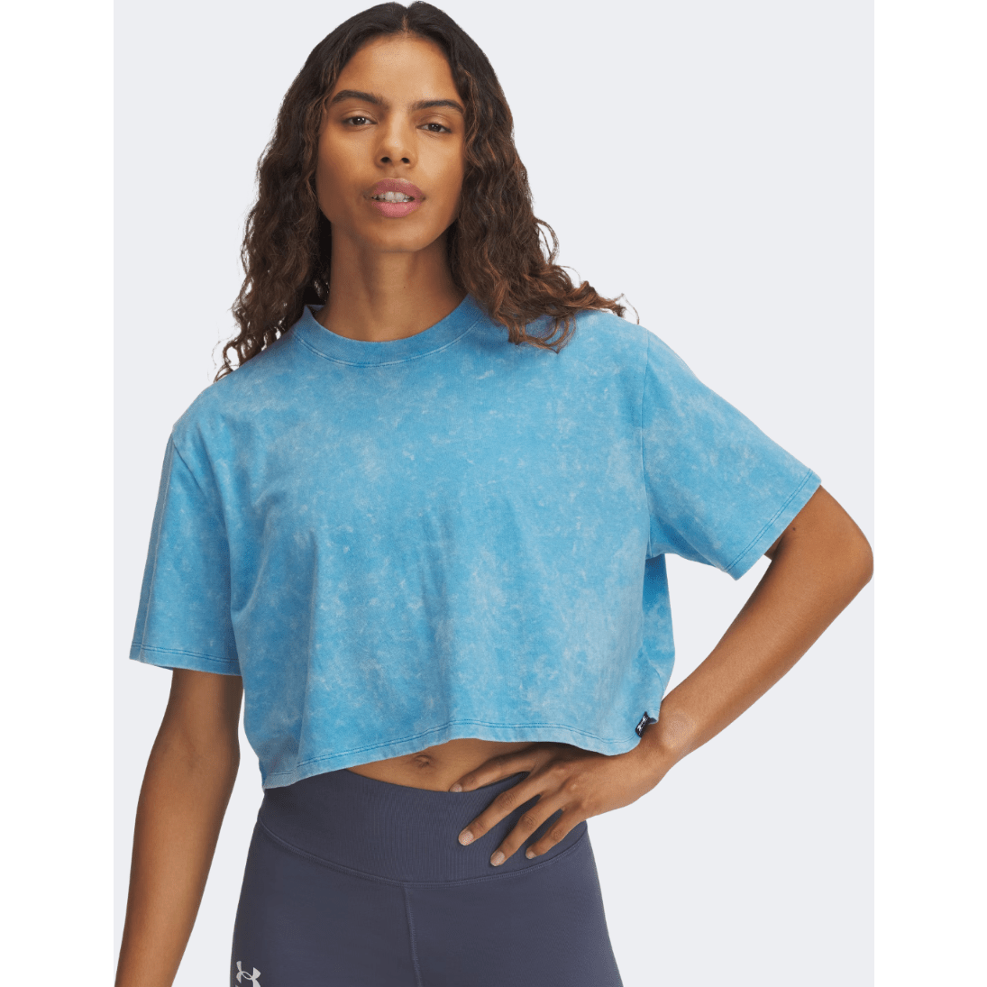 Under Armour Rival Wash Women Lifestyle T-Shirt Ether Blue/Black - Medaid