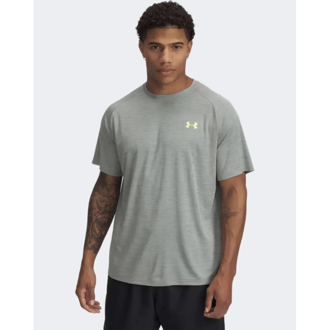 Under Armour Tech Textured Men Training T-Shirt Silica/Hydro Green - Medaid