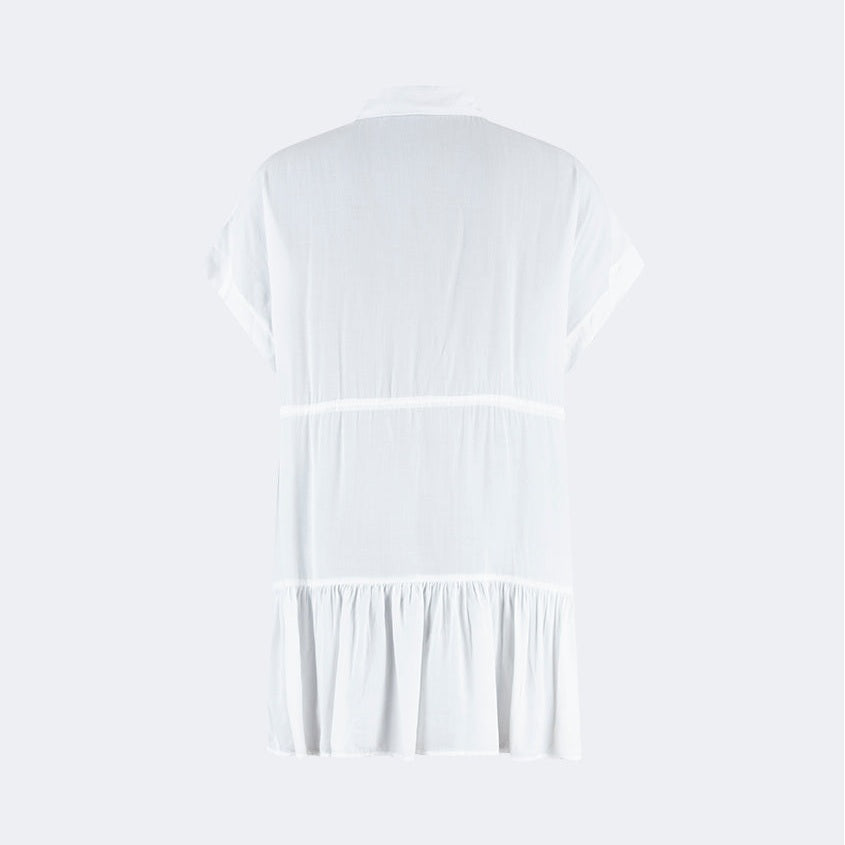 Top Ten Chic Women Beach Linnen Dress White - Medaid International