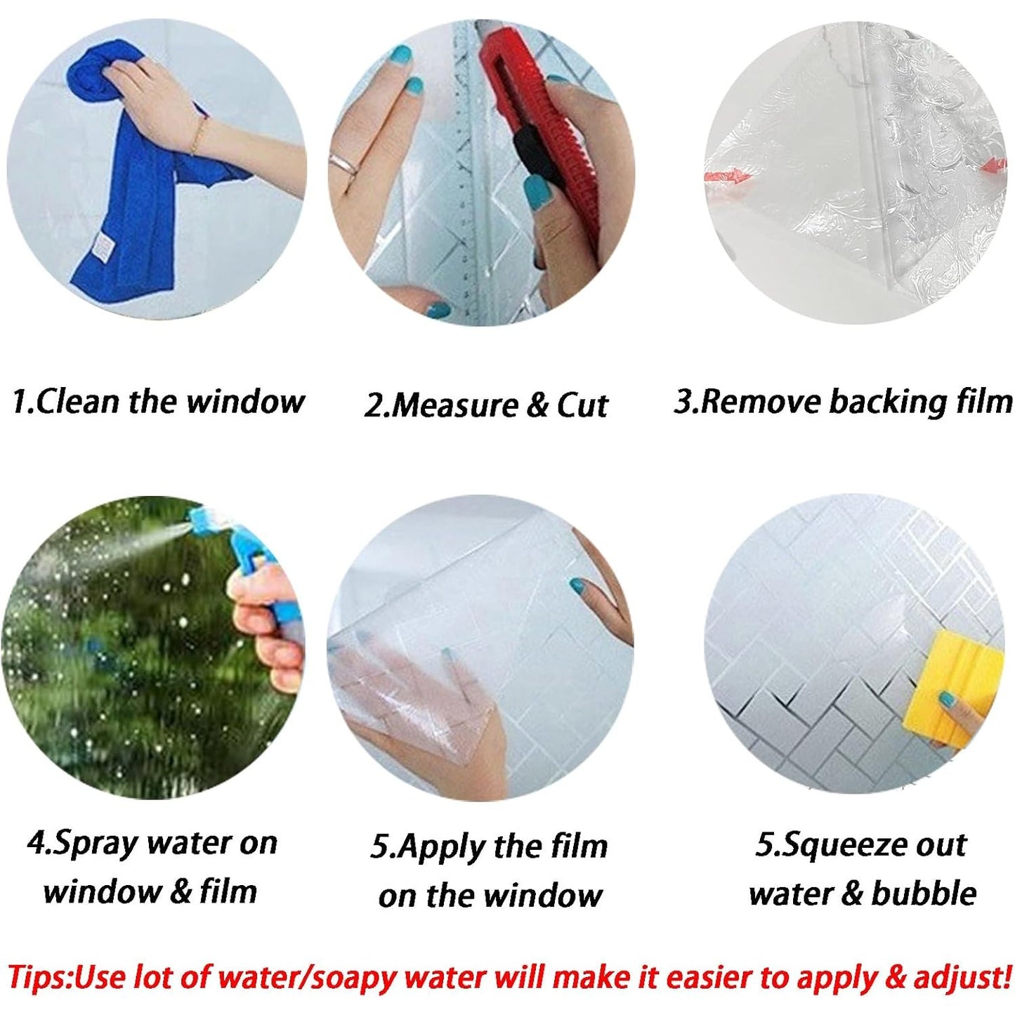 Frosted Stained Glass Window Film | Decorative PVC Privacy Cling | Non-Adhesive Static Design | Easy Installation | Enhance Home Décor | Size: 60 x 200cm - Medaid