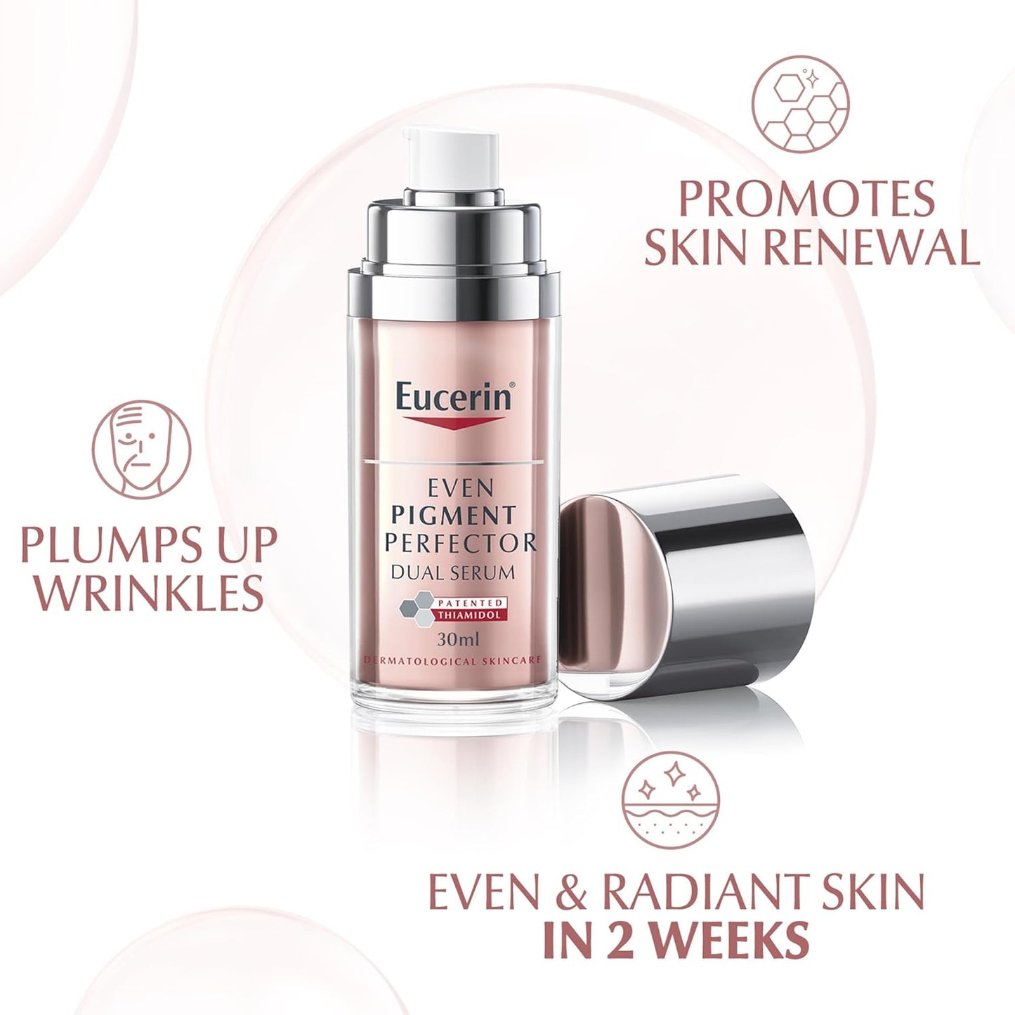 Eucerin Even Pigment Perfector Dual Face Serum Cream, Reduces Spots, Plumps up Wrinkles, Refines Skin Texture, Suitable for All Skin Types, 30ml - Medaid