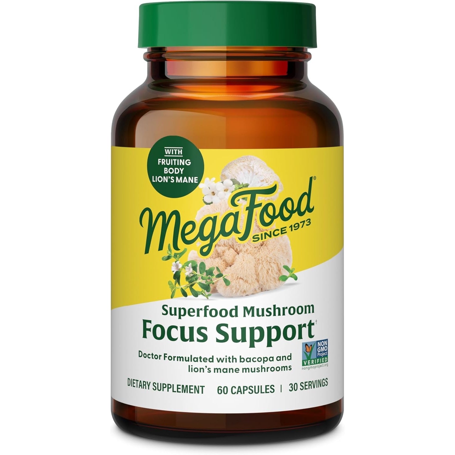 MegaFood Superfood Mushroom Stress Relief-Reishi Mushroom Supplement-Clinically Studied KSM-66 Ashwagandha-Vegan-60 Caps,30 Serve-1 Month Supply - Medaid