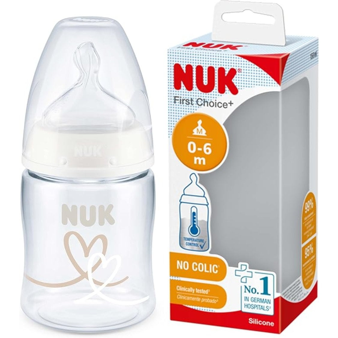 First Choice+ Bottle | 0-6 Months | Temperature Control | Silicone Teat | Anti-Colic Valve - Medaid International