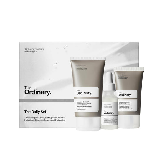 The Ordinary The Daily Set, Daily Skincare Routine with Squalane Cleanser, Hyaluronic Acid 2% + B5, and Natural Moisturizing Factors + HA | Skin Care Set - Medaid