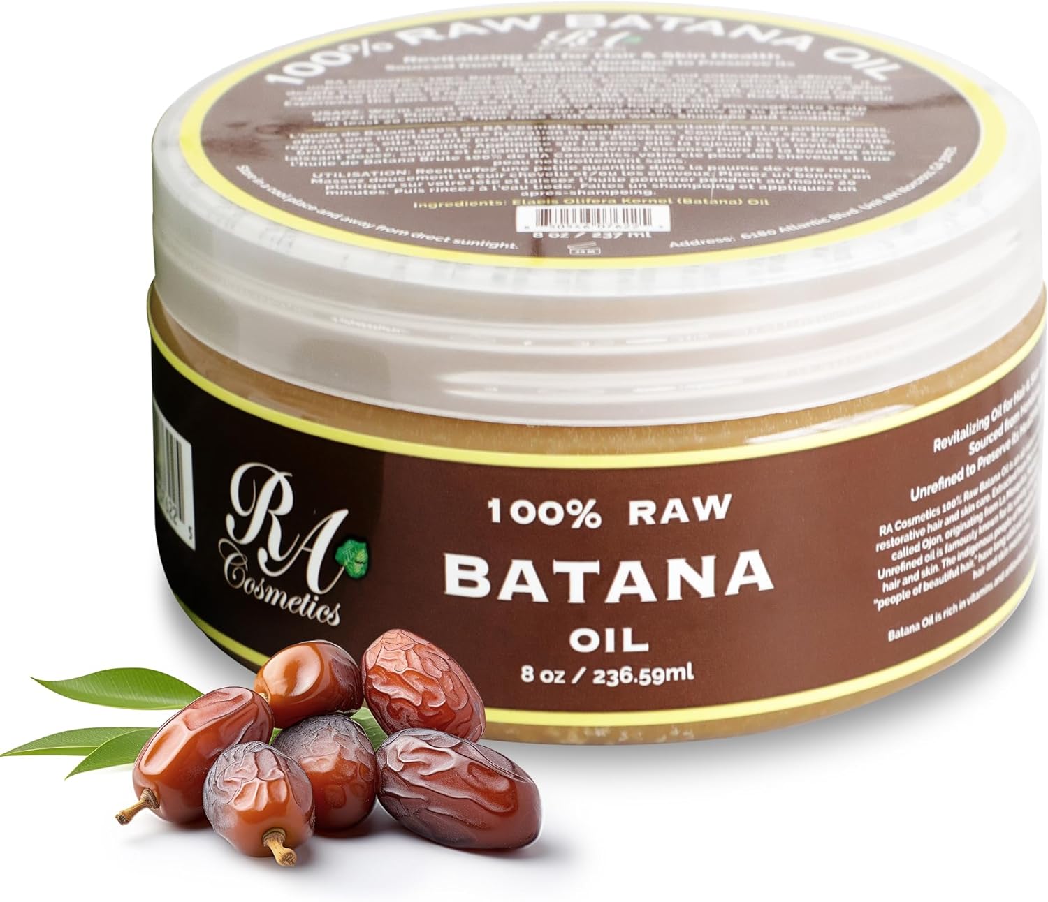 RA Cosmetics Hair Oil, 100% Natural Unrefined Batana for Healthy Hair, 16 oz, Nourishing Moisturizer for Damaged Hair Repair, Strengthening and Nourishing Hair Conditioner - Medaid