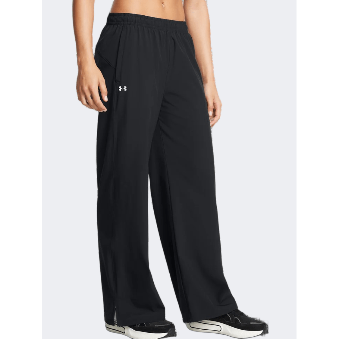 Under Armour Rival Wide Leg Women Lifestyle Pant Black/White - Medaid