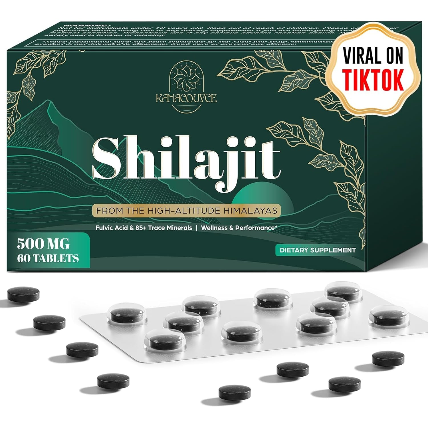 30,000 MG Shilajit Tablets, Shilajit Himalayan Organic, with Fulvic Acid & 85+ Trace Minerals, More Effective Than Shilajit Resin & Capsules, Shilajit for Men & Women, with Lab Test. 60 Count. - Medaid