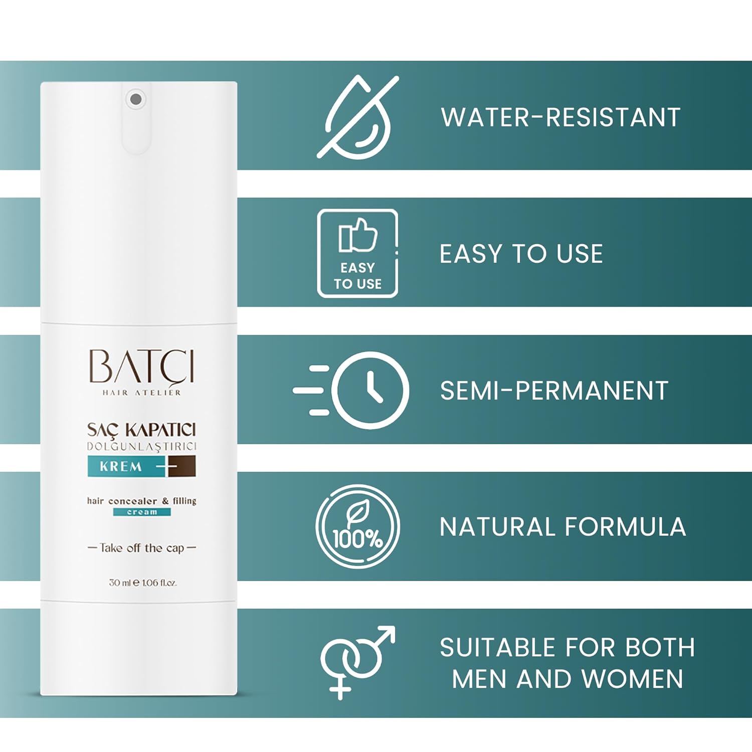 Batçı Hair Concealer Volumizer Liquid Cream 30 ml [Imported] - Medaid