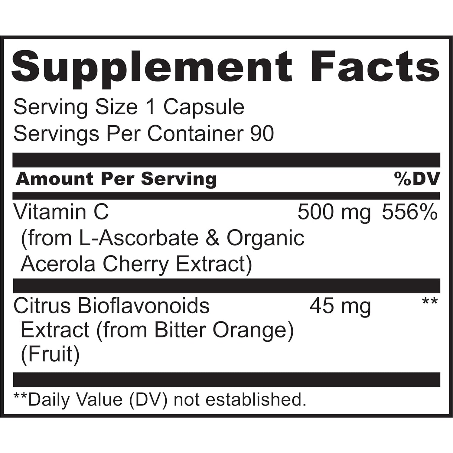 NATURELO Vitamin C with Organic Acerola Cherry Extract and Citrus Bioflavonoids - Vegan Supplement - Immune Support - 500 mg VIT C per Cap - Non-GMO - 90 Capsules - Medaid