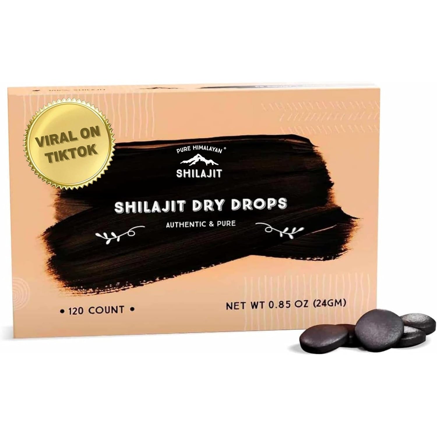 Pure Himalayan Shilajit Dry Drops, 100% Pure Natural Shilajit, Grade A, Max Potency 85+ Clean Trace Minerals & Fulvic Acid for Energy, Metabolism & Immune Support Supplement for Men & Women (120 tabs) - Medaid