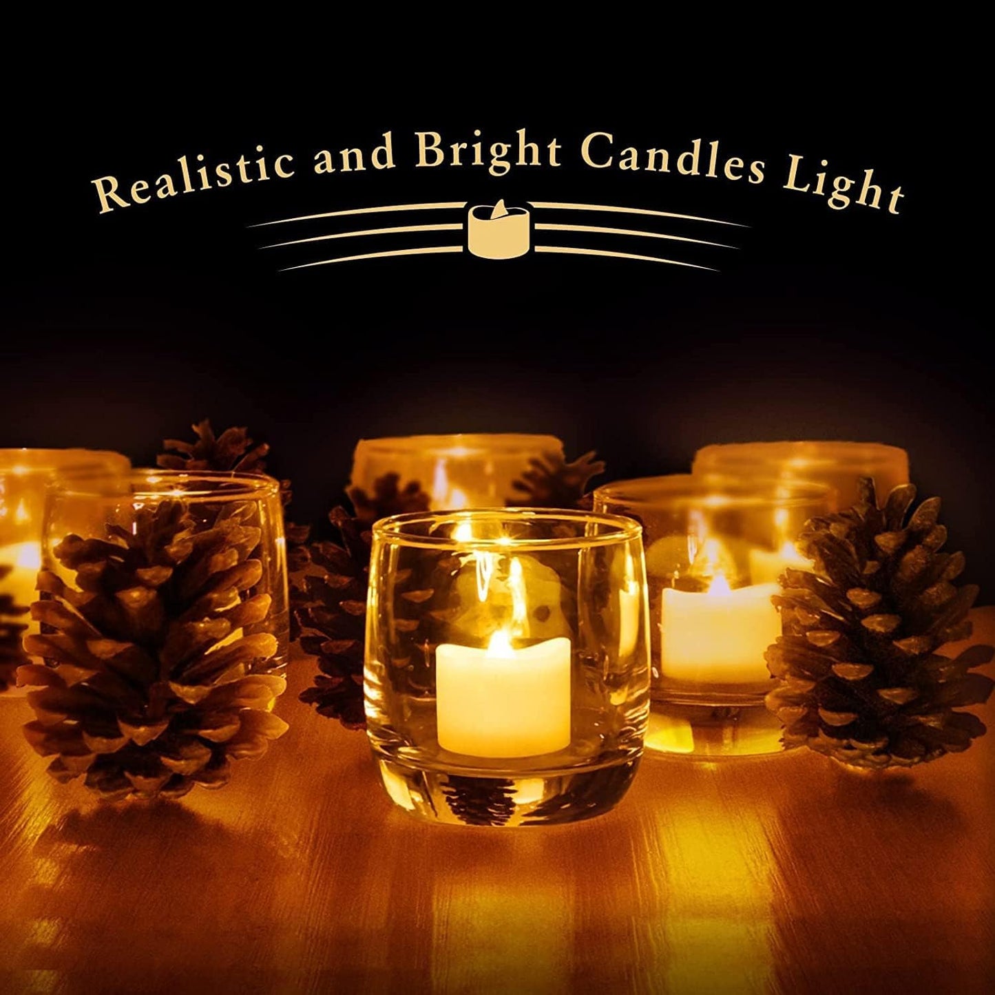 ECVV 12Pcs LED Flameless Candles Light, Battery Operated Tea Lights, Warm Yellow Candles Tea Light for Party/Wedding/Festival Celebration etc.1.4 * 1.7inch(Batteries Included) - Medaid