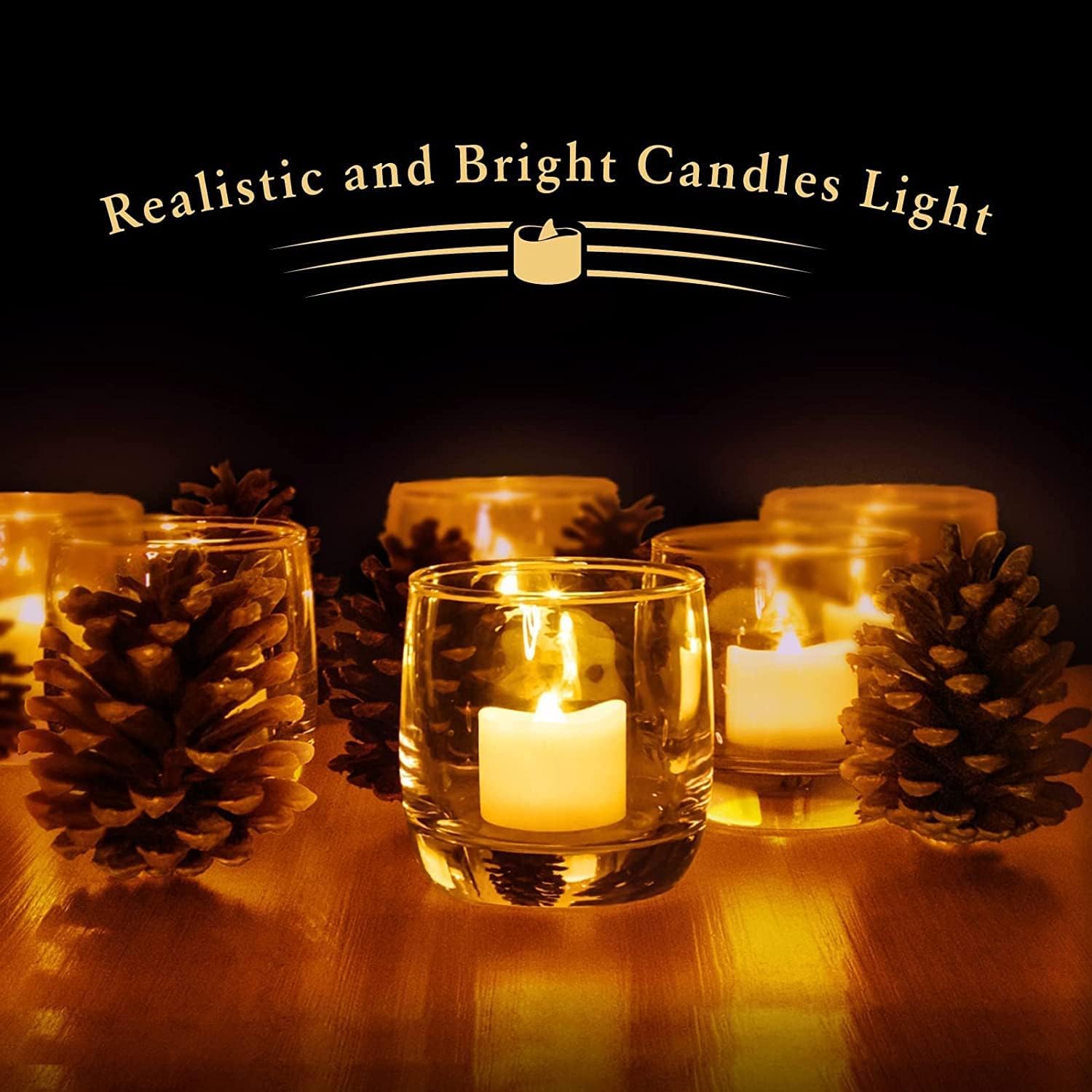 ECVV 12Pcs LED Flameless Candles Light, Battery Operated Tea Lights, Warm Yellow Candles Tea Light for Party/Wedding/Festival Celebration etc.1.4 * 1.7inch(Batteries Included) - Medaid