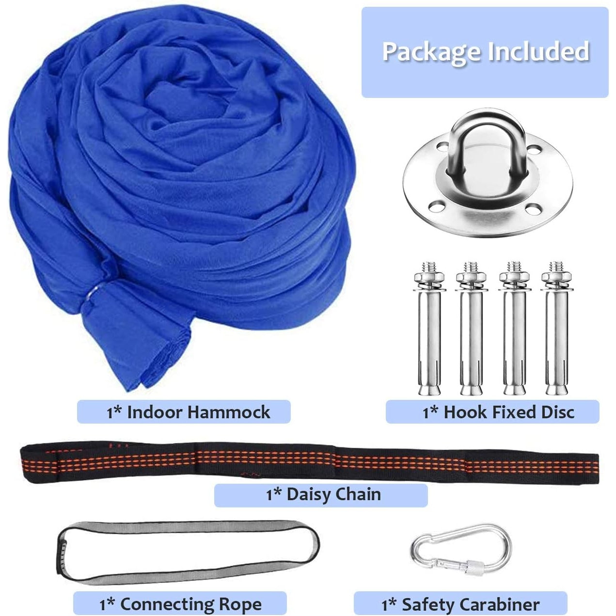 Dadoudou (Blue) - Sensory Swing Indoor, Swing Hammock Chair for Kids with Special Needs, Autism, ADHD, SPD, Aspergers, Sensory Integration, Snuggle Cuddle Pod Therapy Swing with Hardware Included (... - Medaid