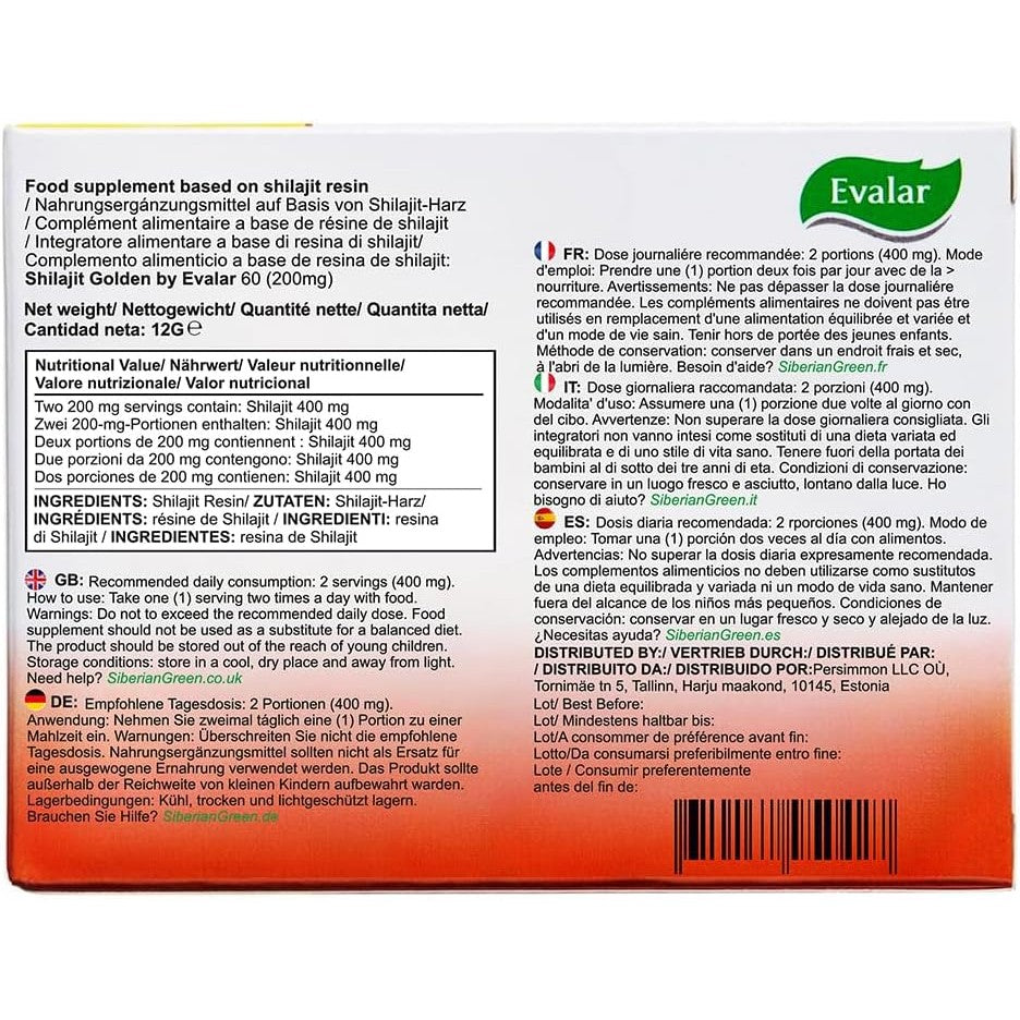 Evalar Shilajit Golden Siberian Altai 60 Tabs - Medaid