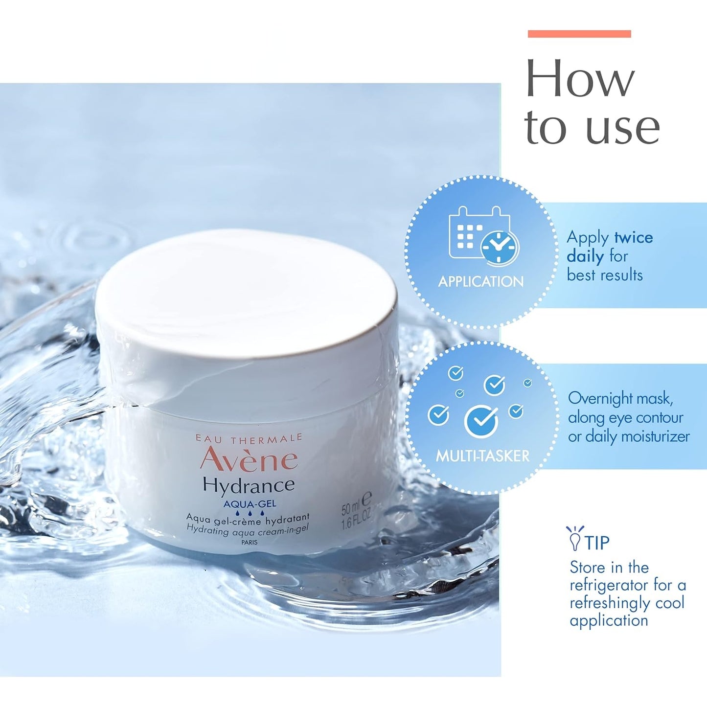 Avene Hydrance Aqua-Gel Hydrating Aqua Cream-In-Gel (Imported) - 50ml - Medaid
