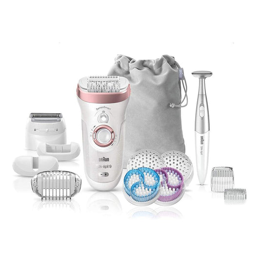 Silk-épil 9 SkinSpa SensoSmart™ 9/980 Wet & Dry epilator with 13 extras incl. Silk-épil 3in1 trimmer. - Medaid