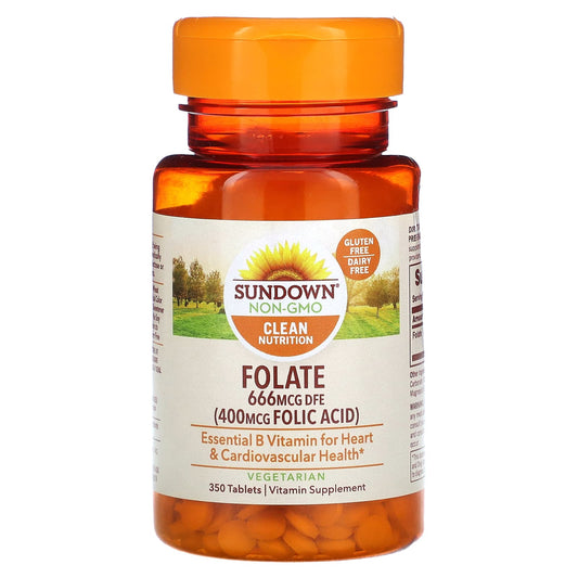 Sundown Naturals, Folate, 666 mcg, 350 Tablets (666 mcg DFE per Tablet - Medaid