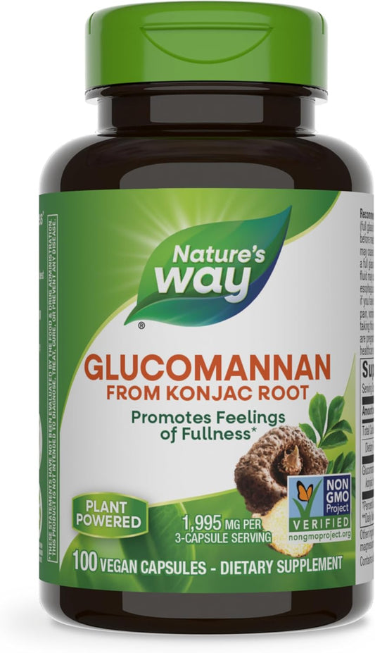 Nature's Way Premium Herbal Glucomannan from Konjac Root, 1,995 mg per serving, 100 Vegan Capsules - Medaid