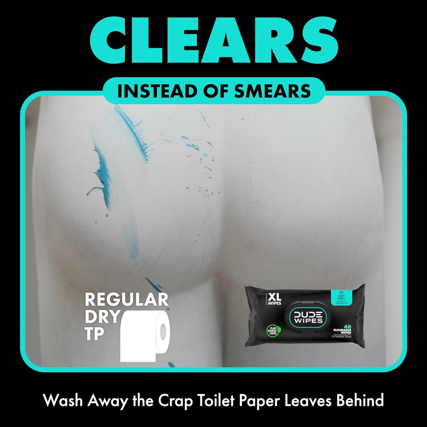DUDE Wipes - Flushable Wipes - 3 Pack, 144 Wipes - Mint Chill Extra-Large Adult Wet Wipes - Vitamin-E, Aloe, Eucalyptus & Tea Tree Oils - Septic and Sewer Safe - Medaid