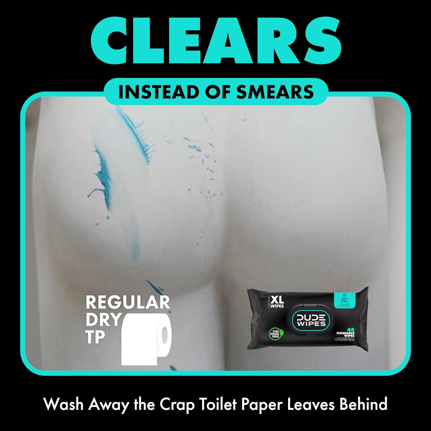 DUDE Wipes - Flushable Wipes - 3 Pack, 144 Wipes - Mint Chill Extra-Large Adult Wet Wipes - Vitamin-E, Aloe, Eucalyptus & Tea Tree Oils - Septic and Sewer Safe - Medaid
