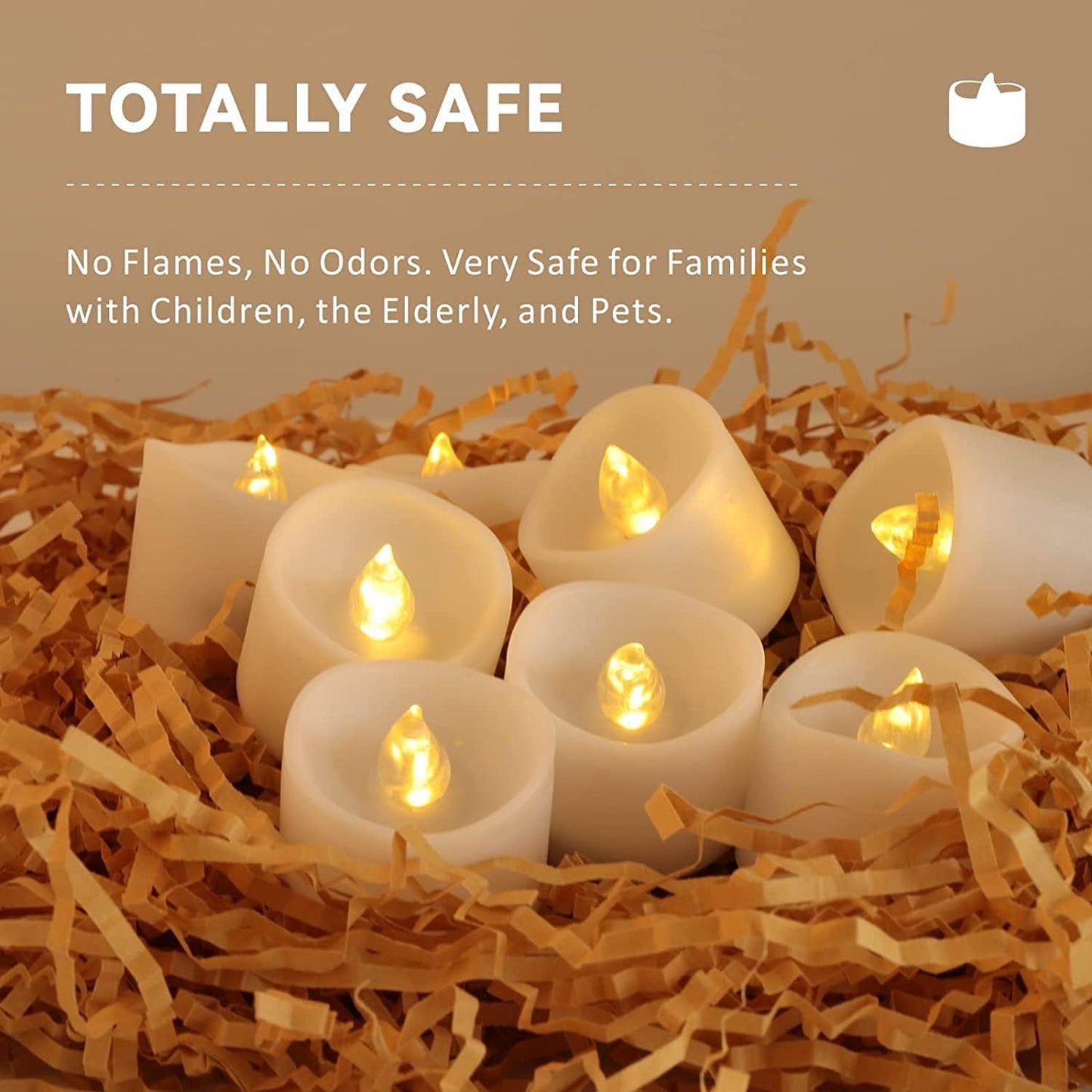 ECVV 12Pcs LED Flameless Candles Light, Battery Operated Tea Lights, Warm Yellow Candles Tea Light for Party/Wedding/Festival Celebration etc.1.4 * 1.7inch(Batteries Included) - Medaid